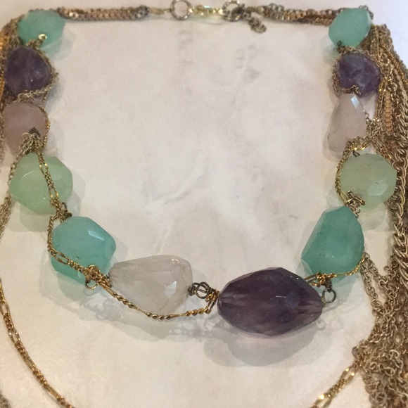 Anthropologie gold chain layered necklace. - Picture 3 of 4